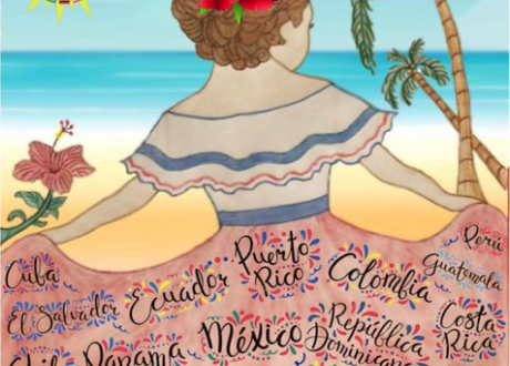 Lets connect with our Hispanic Heritage and Community, Conectemos con nuestra Herencia y Comunidad hispana Poster showing art by Ily Soares