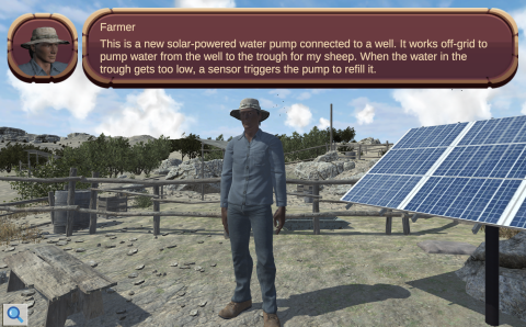 Discussion with a farmer in a culturally situated virtual environment game