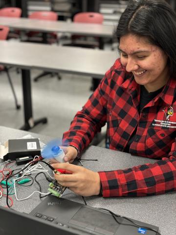 Image of student doing SUPERCHARGE activity