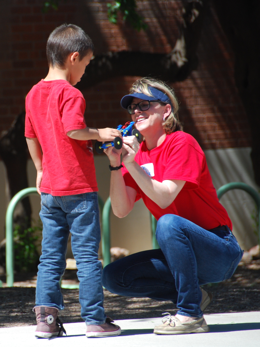 Teacher helping a student